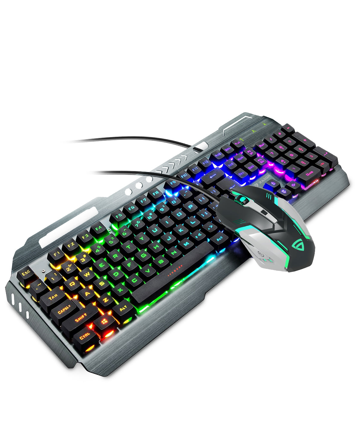 RAEGR RapidGear X70 Gaming KeyBoard with Mouse Combo | 3 Rainbow Lighting Modes