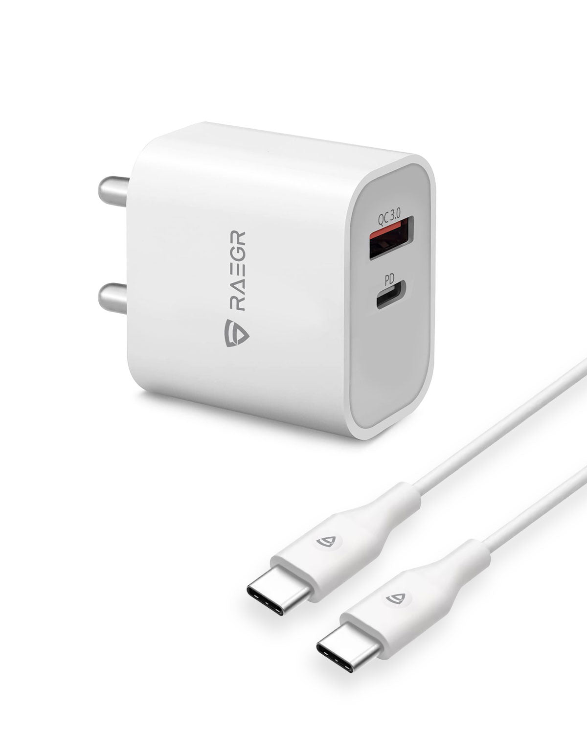 RAEGR RapidLink 250 20W Adapter |Made in India| PD+QC USB Wall Charger