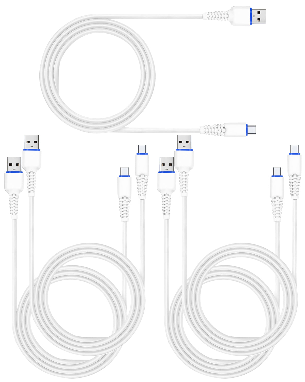 RAEGR RapidLine USB Type-A to Type-C Cable, (1M/3.3ft)-(Pack of 5)