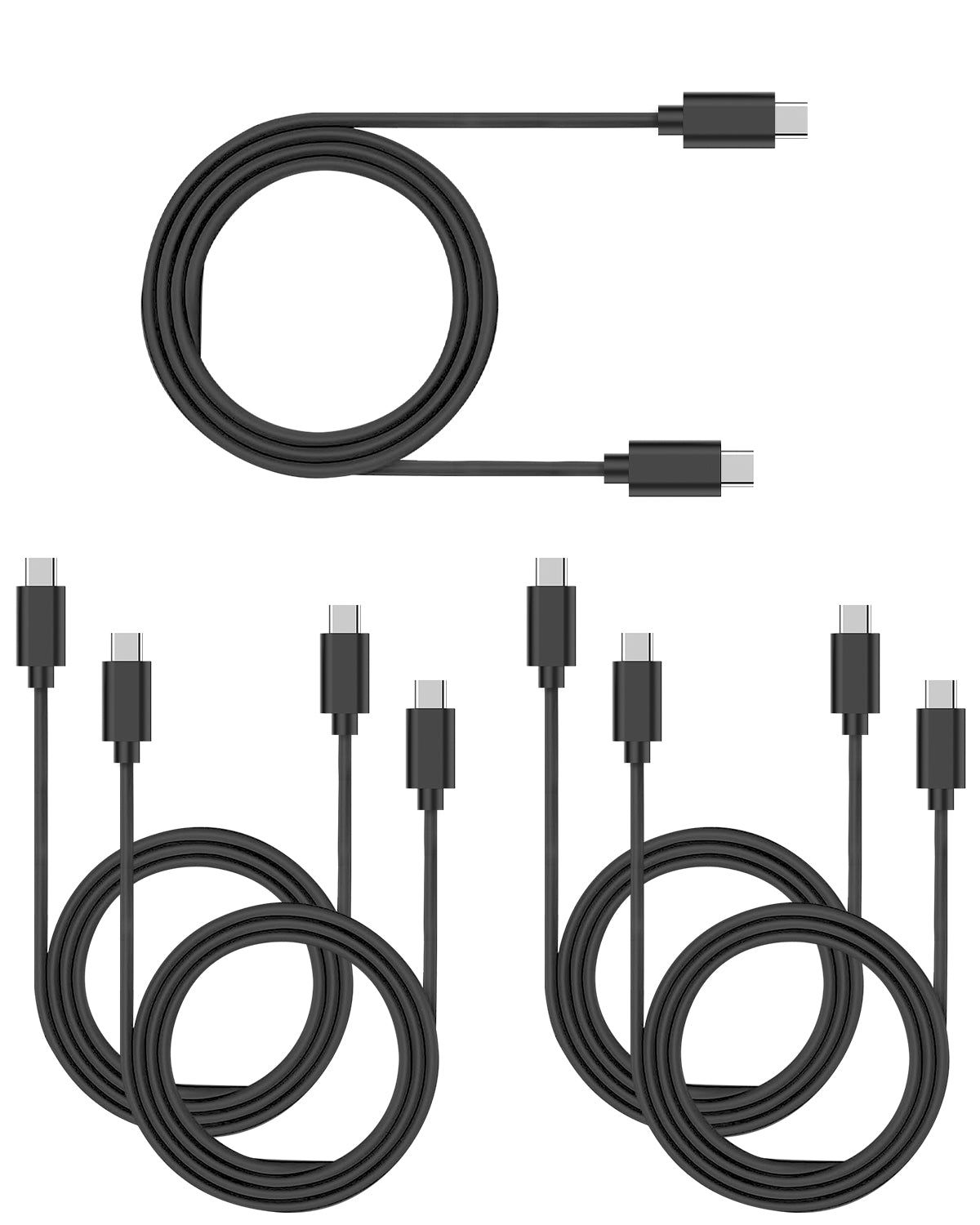RAEGR RapidLine USB Type-C to Type-C Cable Combo, (1M/3.3ft)-(Pack of 5)