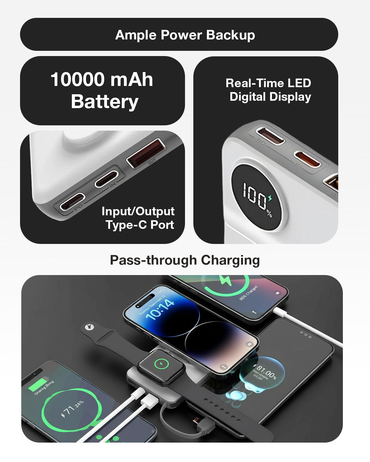 RAEGR 10000mAh MagFix M10x Wireless Power Bank