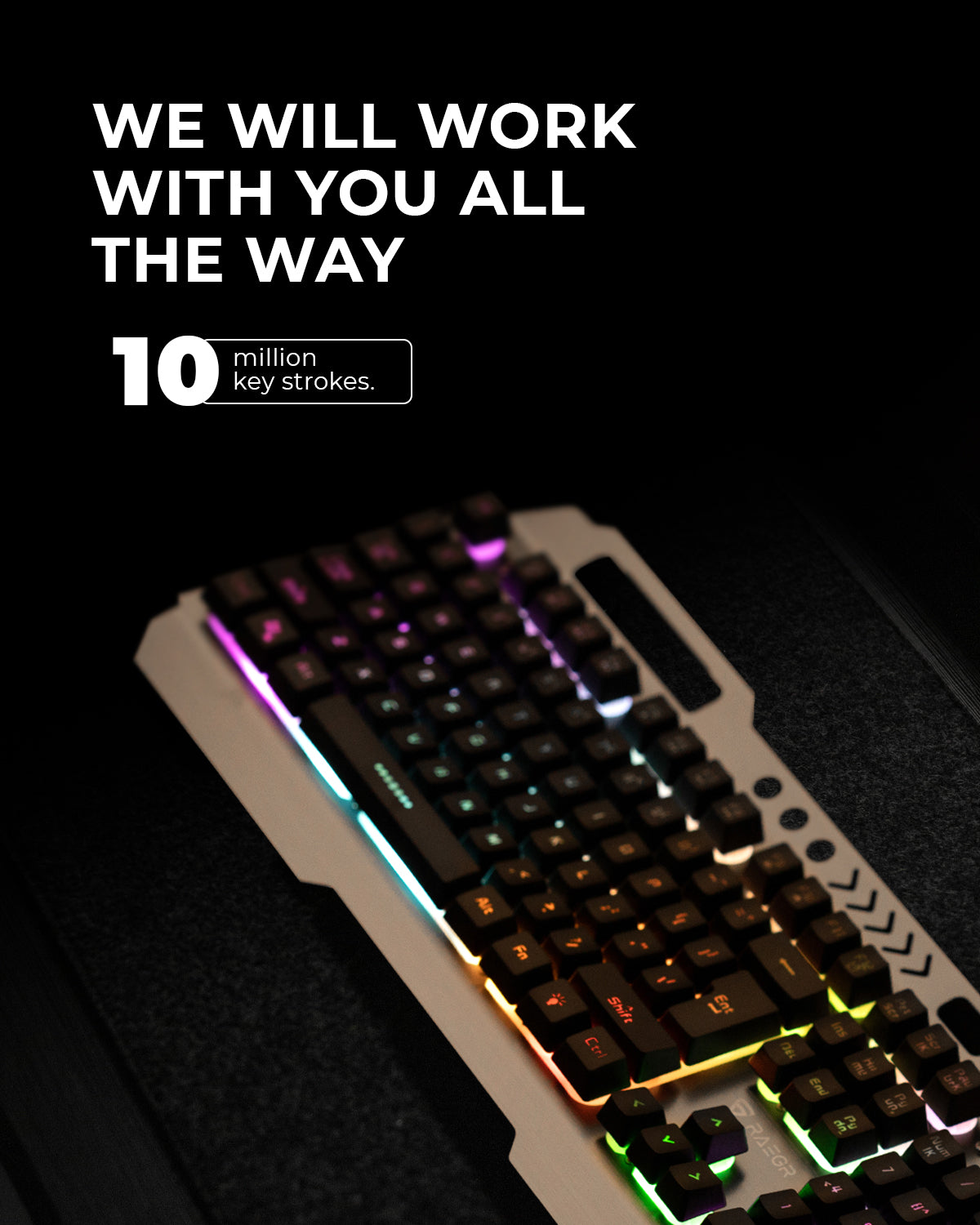 RAEGR RapidGear X70 Gaming KeyBoard with Mouse Combo | 3 Rainbow Lighting Modes