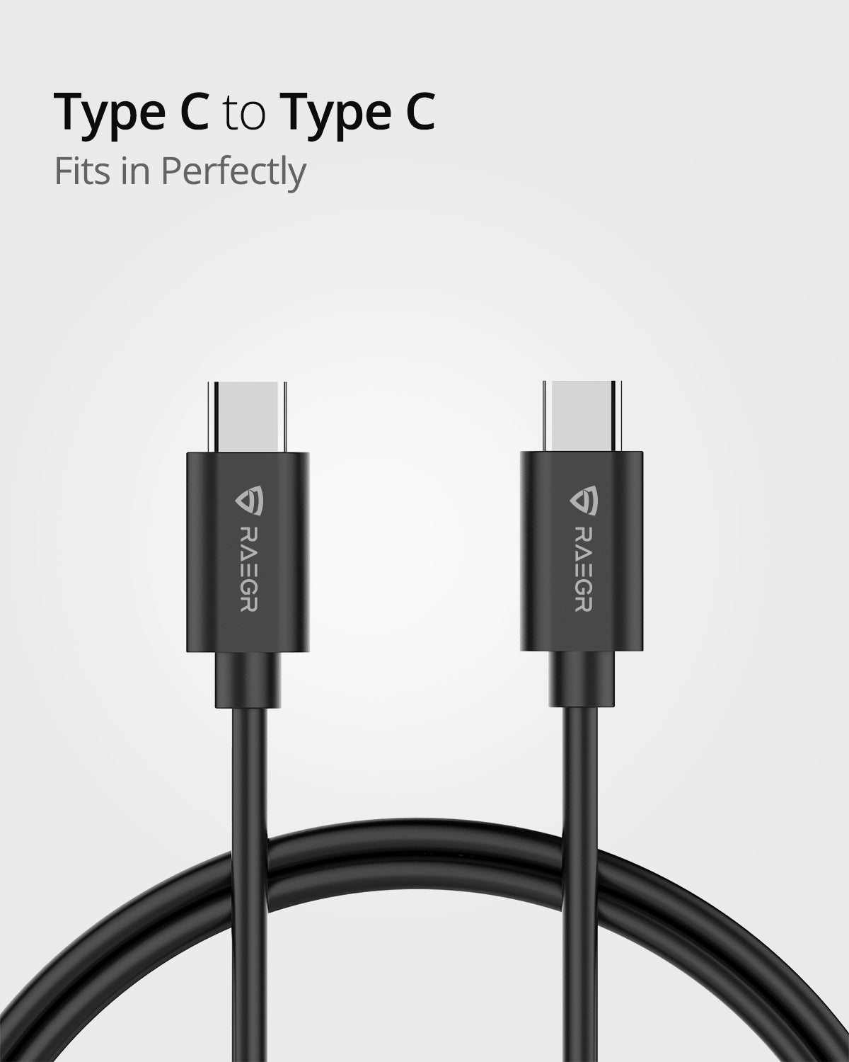 RAEGR RapidLine USB Type-C to Type-C Cable Combo, (1M/3.3ft)-(Pack of 4)