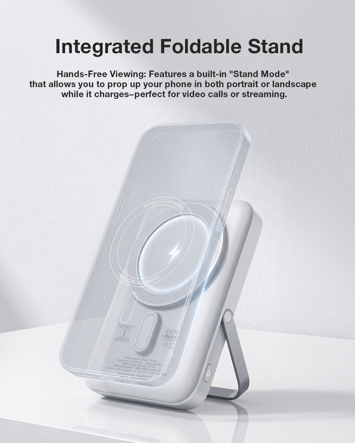 RAEGR 10000mAh MagFix M10s Wireless Power Bank, Super Fast 20W PD Charging