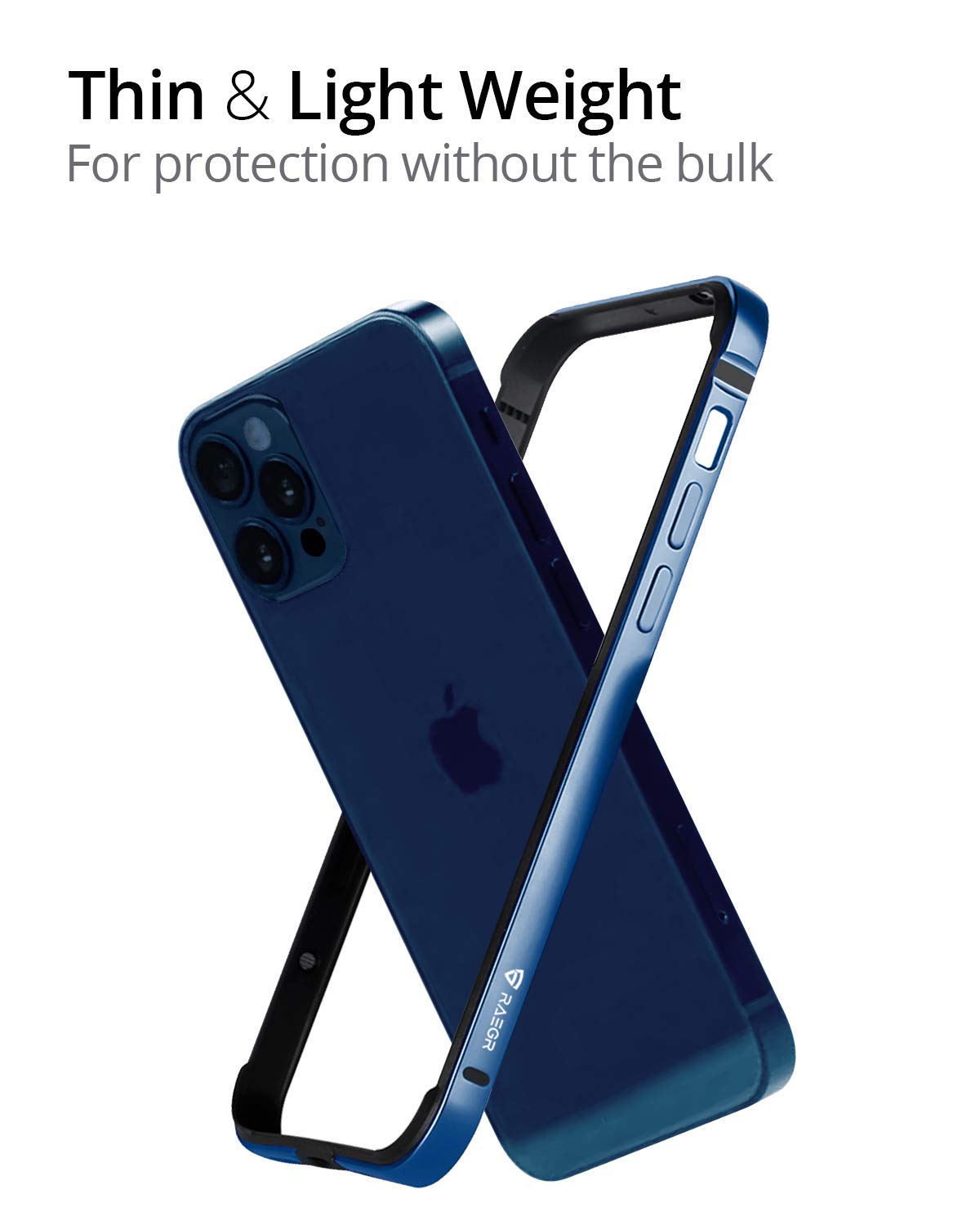 RAEGR iPhone 12 Pro Max 5G Anodized Aluminum Bumper Case, Supports Mag-Safe Wireless Charging 6.7