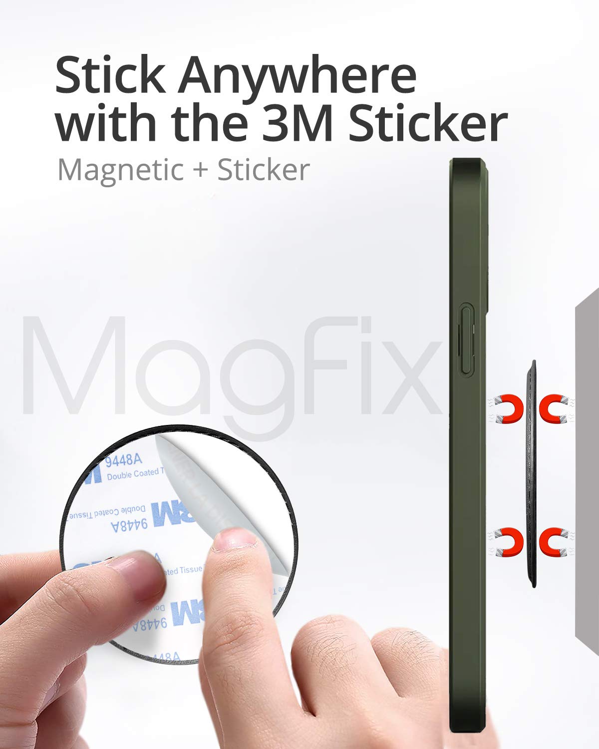 RAEGR MagFix MM50 Magnetic Phone Holder Leather Pad