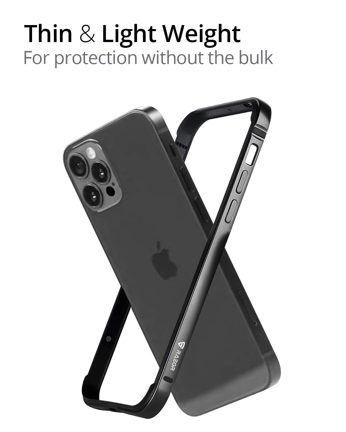 RAEGR iPhone 12 Pro Max 5G Anodized Aluminum Bumper Case, Supports Mag-Safe Wireless Charging 6.7