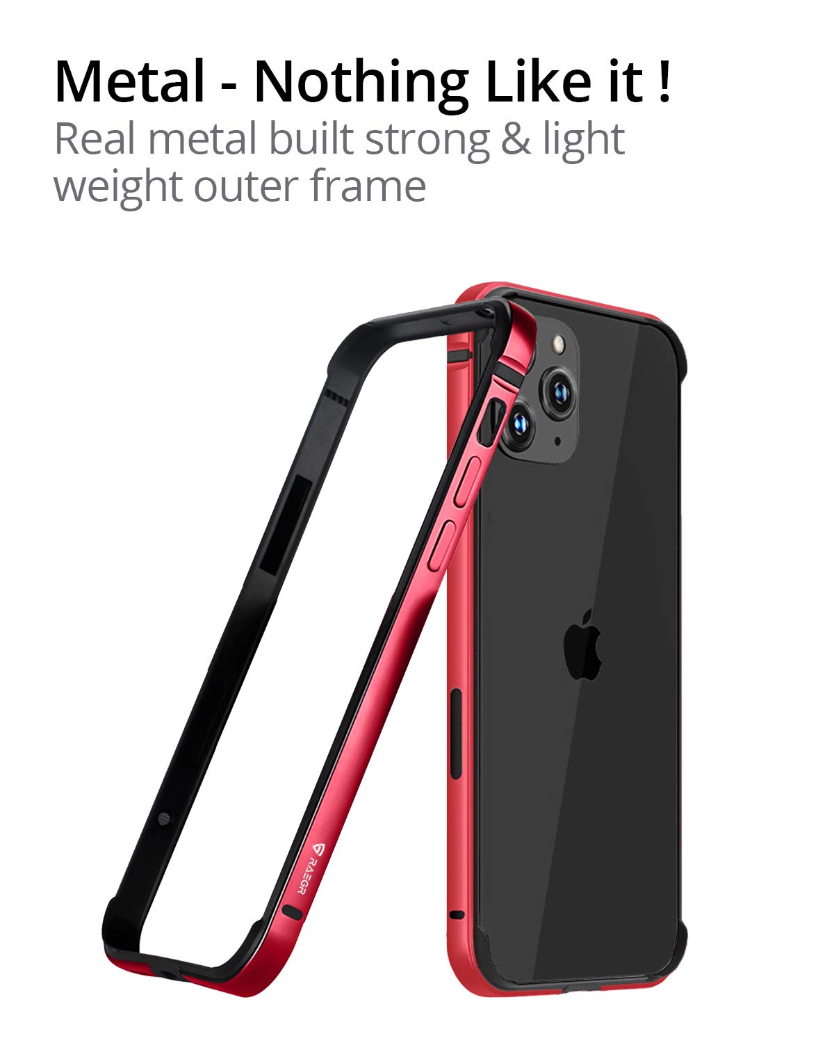RAEGR iPhone 12 / iPhone 12 Pro 5G Anodized Aluminum Bumper Case, Supports Mag-Safe Wireless Charging 6.1