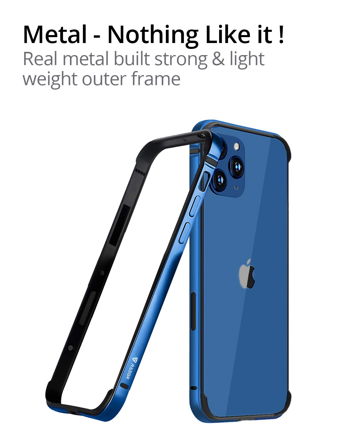 RAEGR iPhone 12 / iPhone 12 Pro 5G Anodized Aluminum Bumper Case, Supports Mag-Safe Wireless Charging 6.1