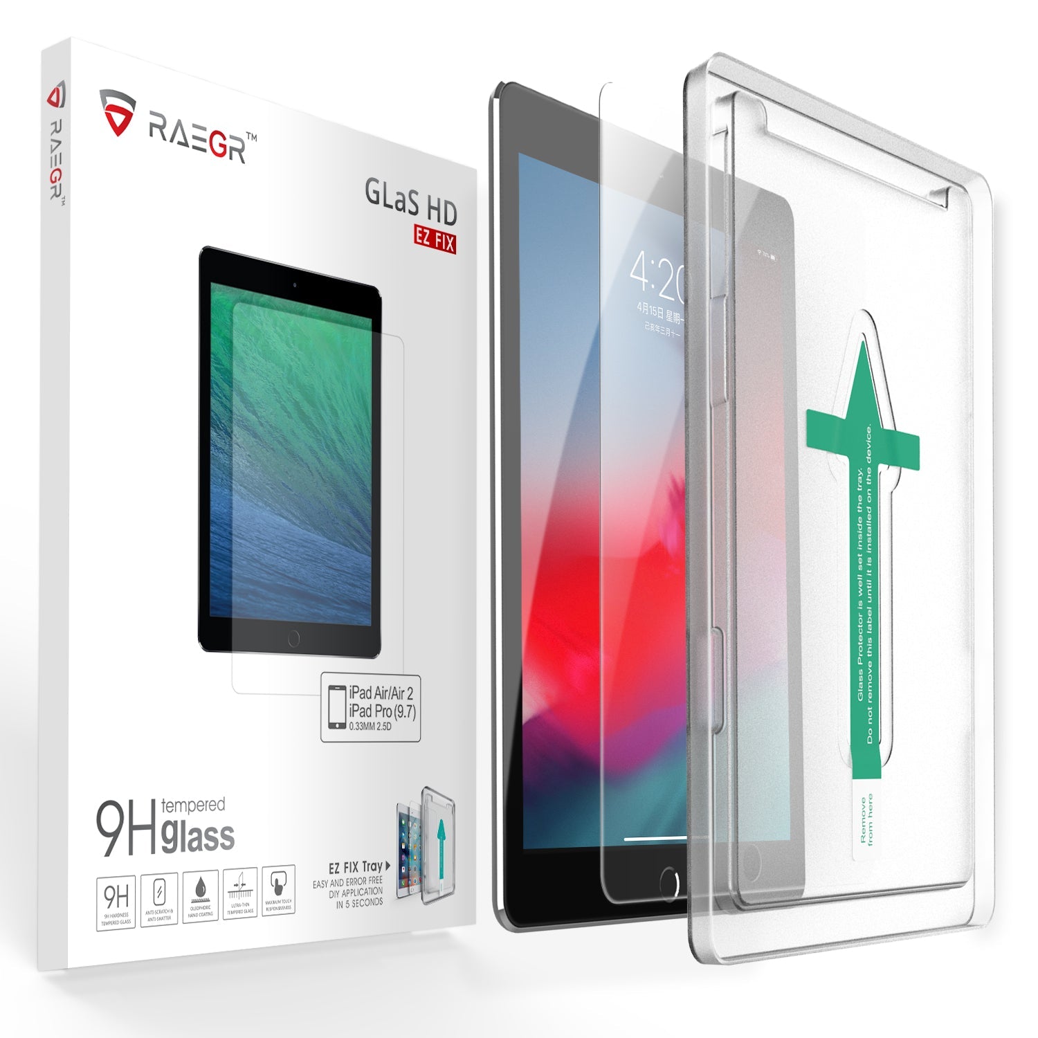 raket ejendom festspil RAEGR EZ Fix Glas HD iPad 9.7" (2018-2016) / iPad Air/iPad Air 2 Tempe –  Raegr