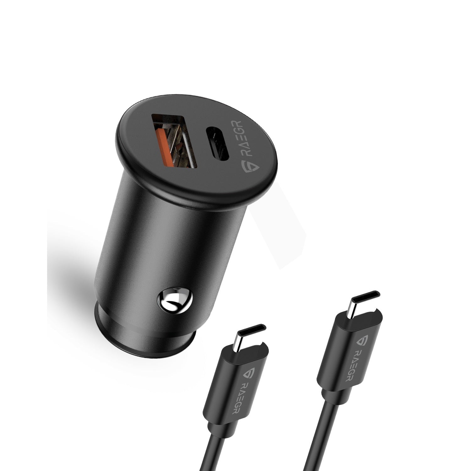 RAEGR RapidLink 400 USB+C Type Car Charger with 20W PD & 18W QC 3.0 Dual Port 3.0 Dual Port Fast Car Adapter