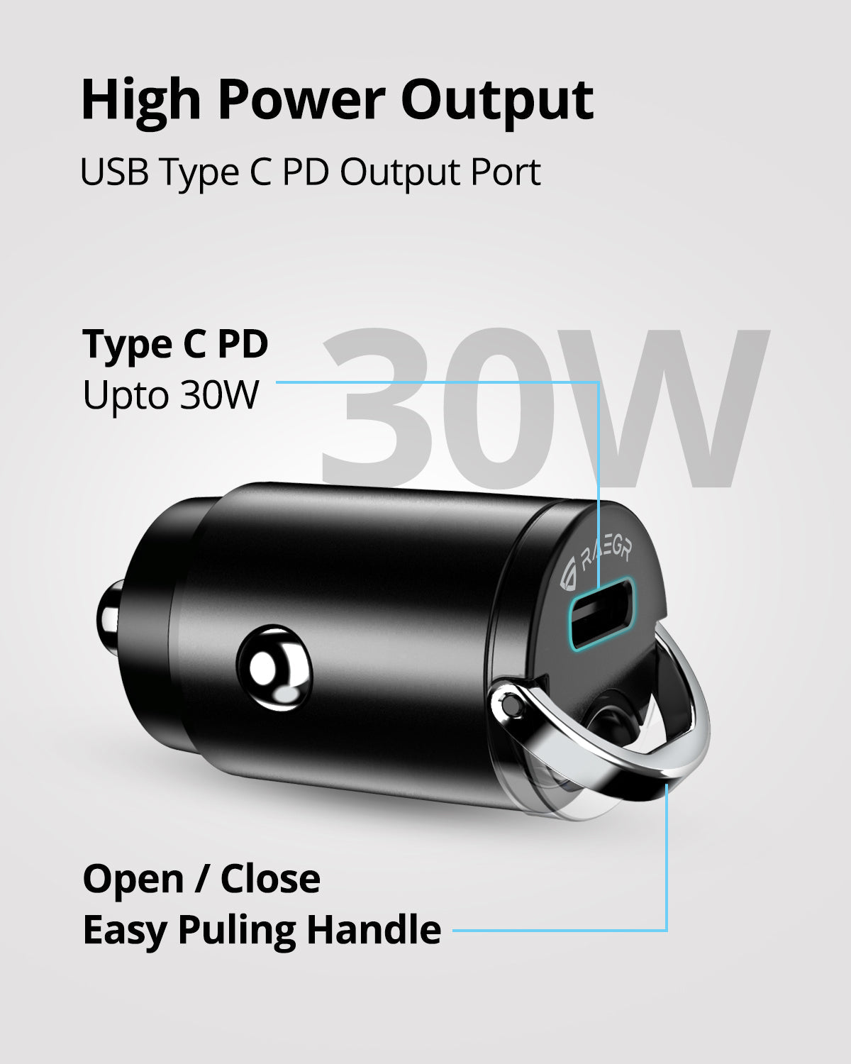 Chargeur rapide Usb Type C + 2 Usb Type A 30W PD Rixus RX102